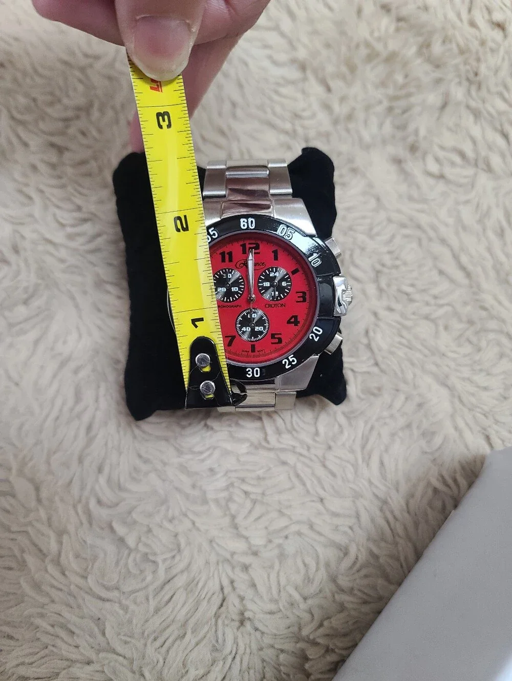 Reliance by Croton Stainless Steel Watch with Red Dial, In Original Box